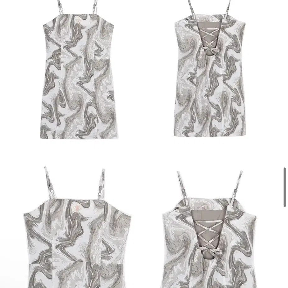 스텀피니 MARBLE BACK STRING MINI DRESS_BROW