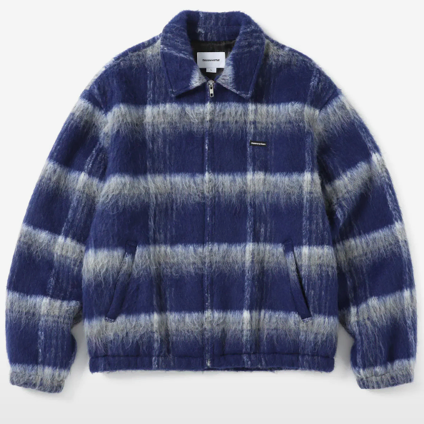 디스이즈네버댓 Brushed Check Zip Jacket Blue