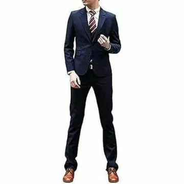 정장 남성용 상하의 셋업 비즈니스 정장 세트 성인용 네이비 2XL
