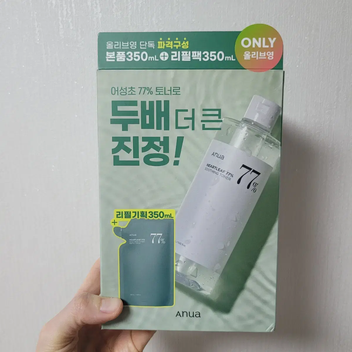 [미개봉/새상품] 아누아 어성초 수딩토너 350ml 본품+리필 팝니다.