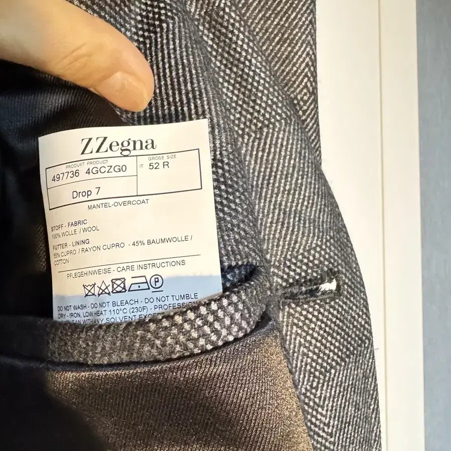 Zegna(Z제냐) 하프코트 다크그레이 52size