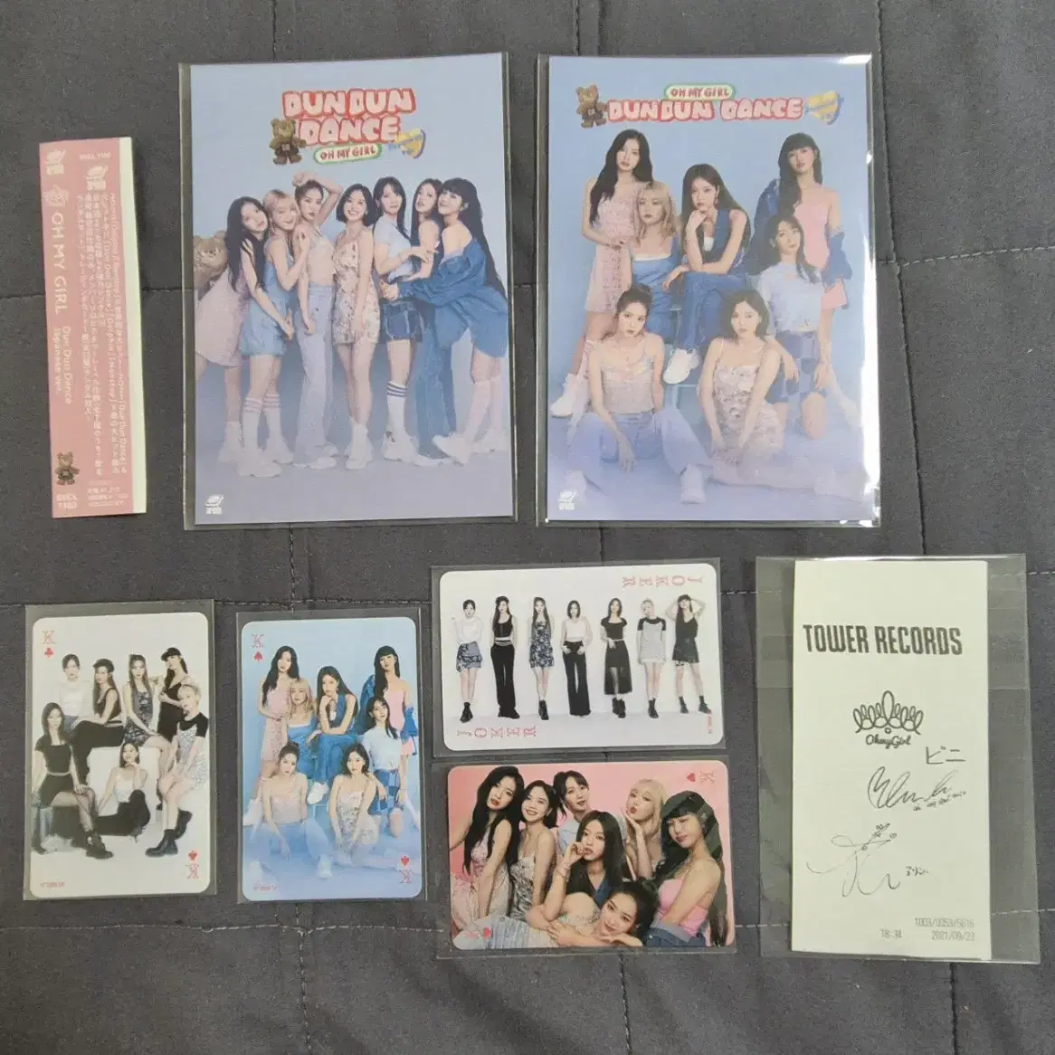 오마이걸 일본 던던댄스 포카 에뜨왈 타워레코드 특전 포토카드 엽서 cd