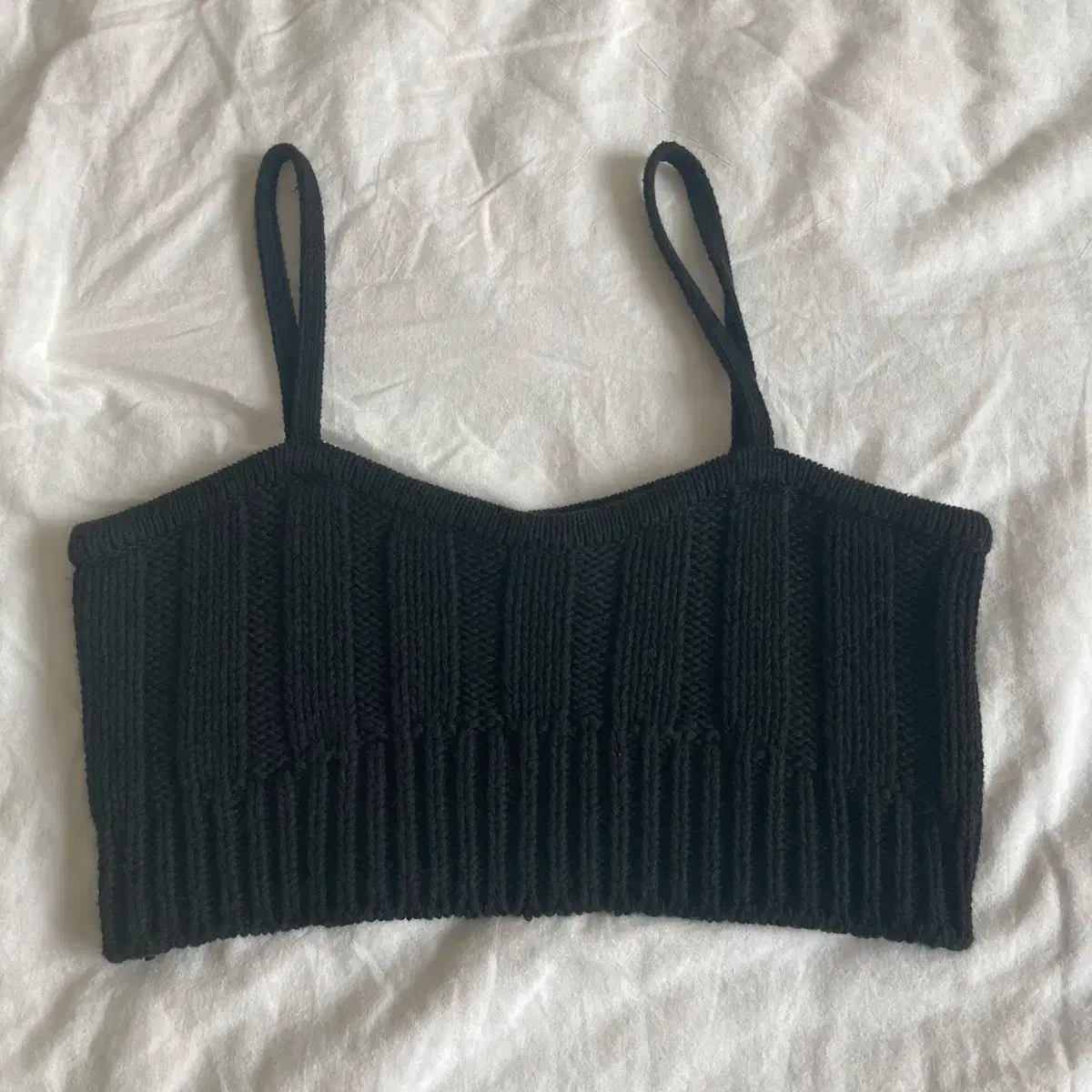 샤드라마 검정 뷔스티에 Cropped Knit Bustier [BLACK