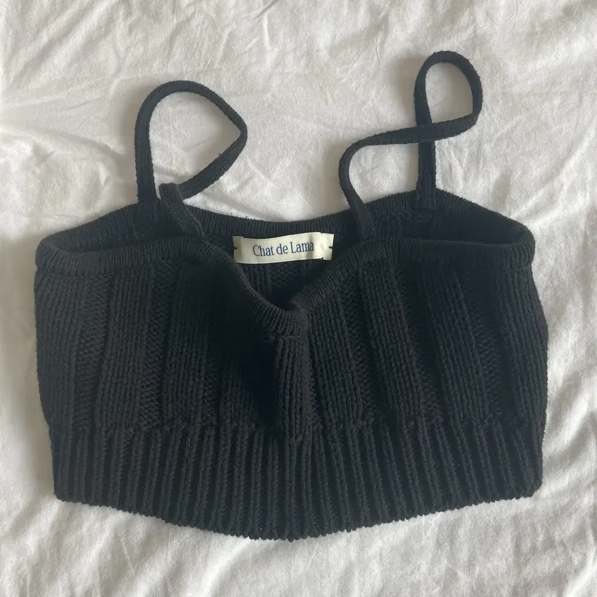 샤드라마 검정 뷔스티에 Cropped Knit Bustier [BLACK