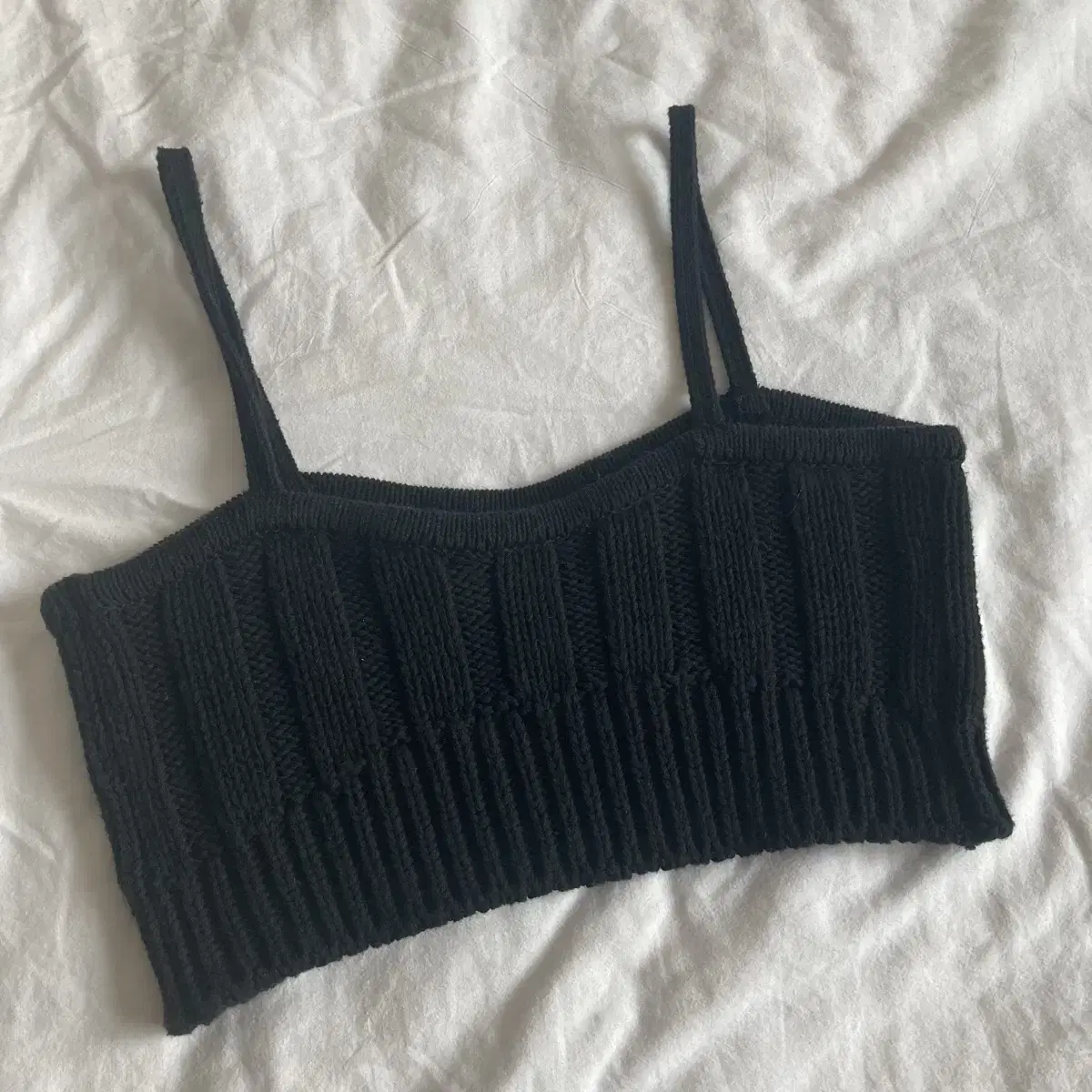 샤드라마 검정 뷔스티에 Cropped Knit Bustier [BLACK