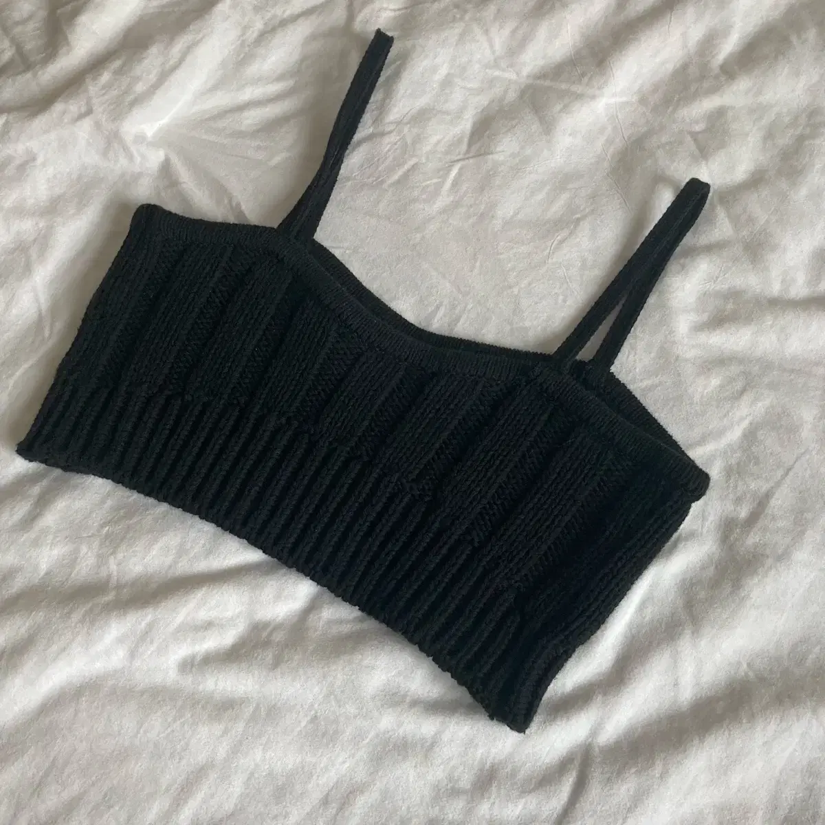 샤드라마 검정 뷔스티에 Cropped Knit Bustier [BLACK