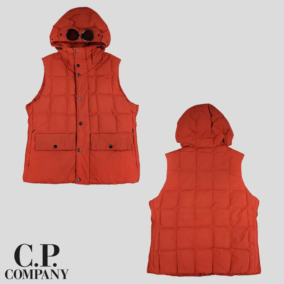 CP COMPANY 씨피컴퍼니 레드 스퀘어퀼팅 빅포켓 나일론 하이넥 고글