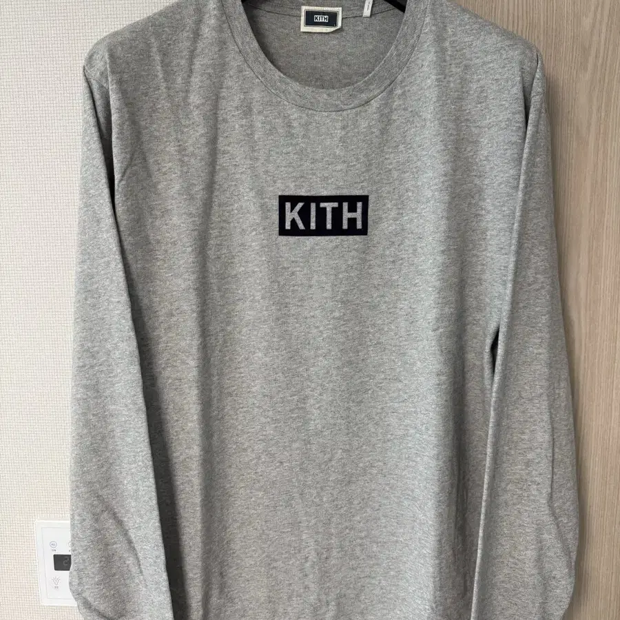 (L)KITH 키스 박스로고 롱슬리브 헤더그레이