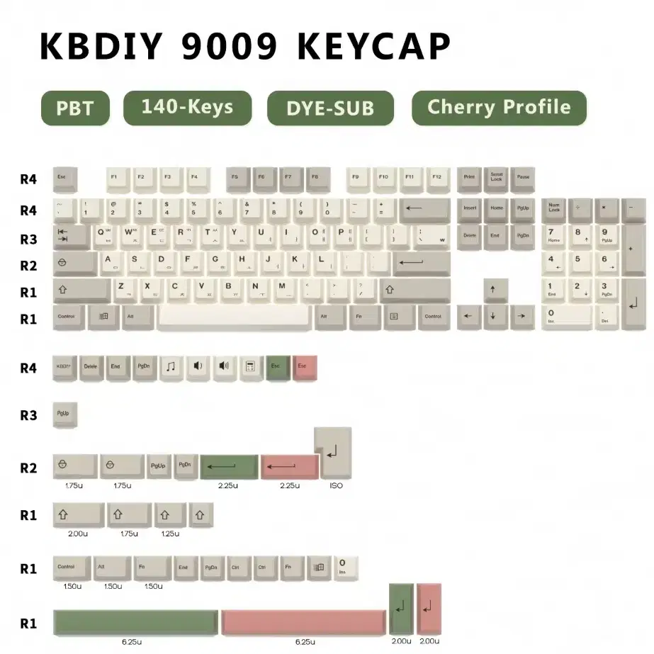 한글 체리 프로파일 키캡 140key