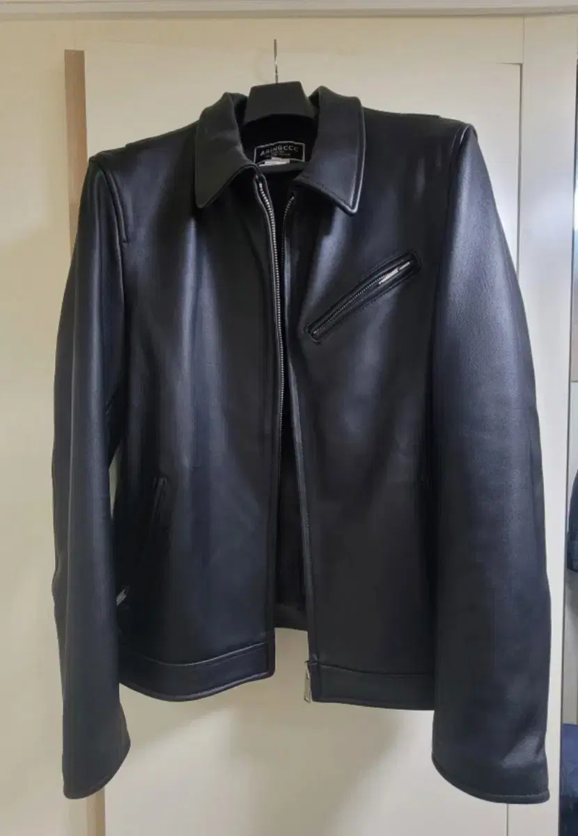 Aged CCC Lambskin Leather Jacket Sheepskin Rider Jacket