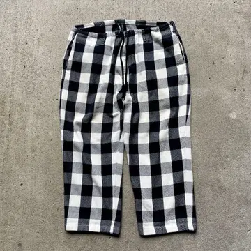 BOWWOW 블록 체크넬 이지 팬츠 BLK/WHT L