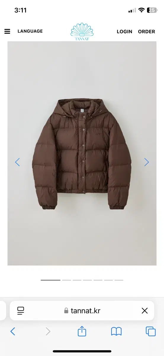 타낫 패딩 muddy puffer jacket 브라운