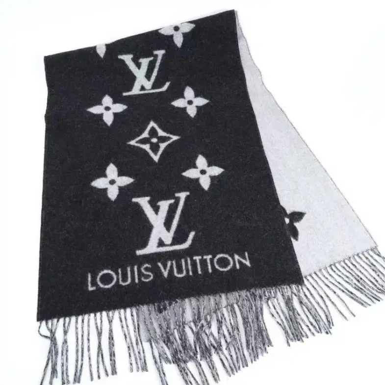 LOUIS VUITTON Reykjavik양면 캐시미어 태슬 스카프