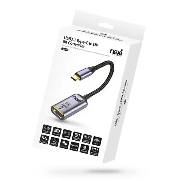 USB C type to 디스플레이포트 1.4ver 케이블형 무전원컨버터