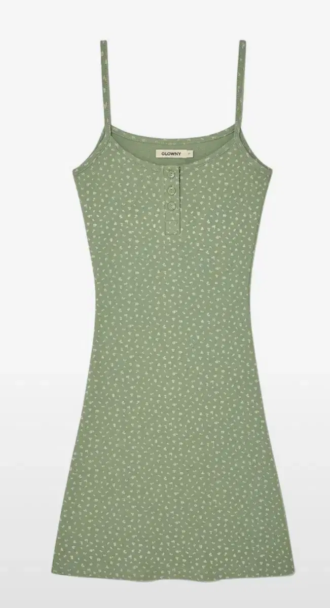 PROVINCE EYELET CAMI DRESS (MATCHA BLOOM