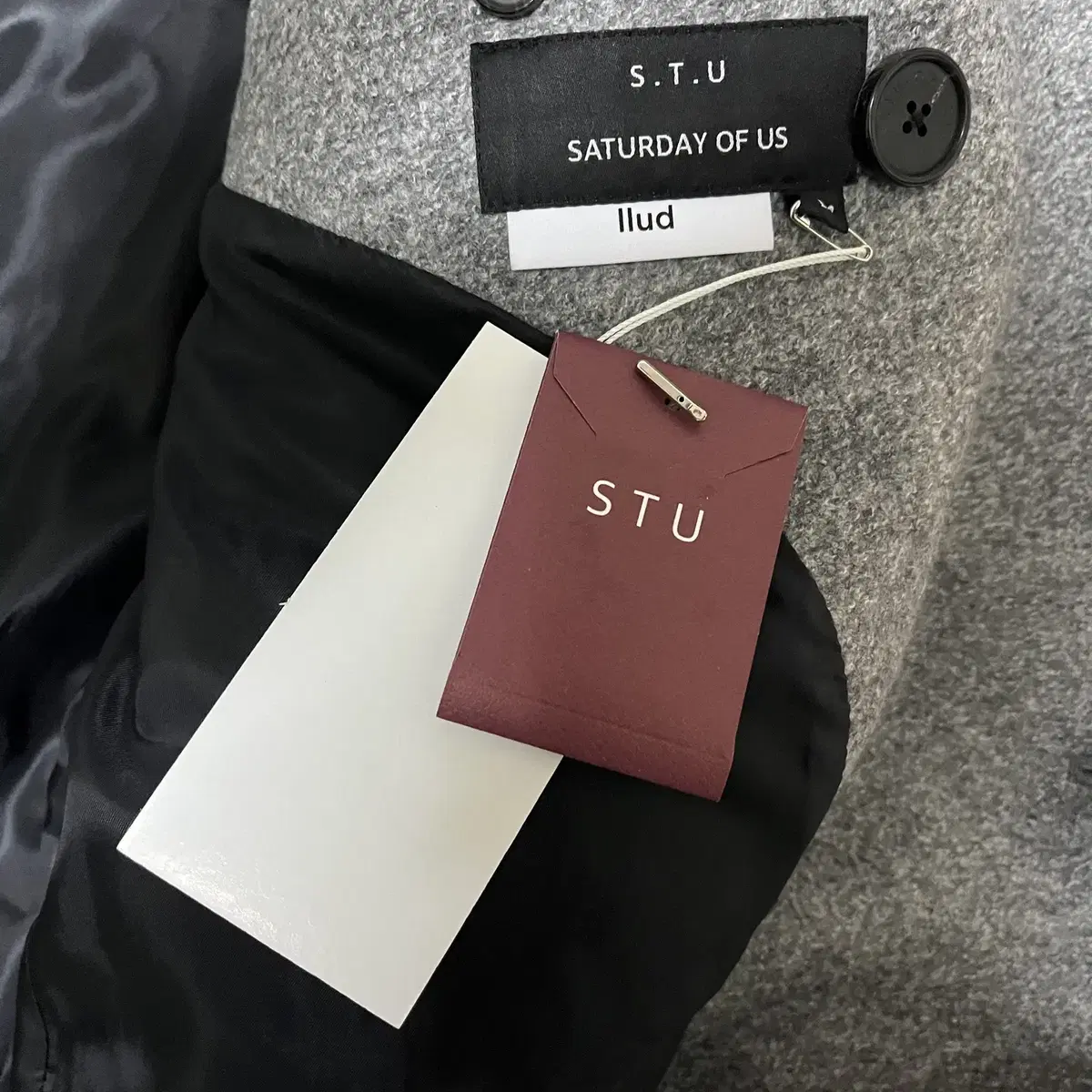 STU X LLUD 20FW 오버핏 더블 코트 그레이 L사이즈 새상품