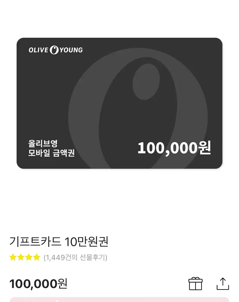 올리브영 기프티콘 10만원권 2장