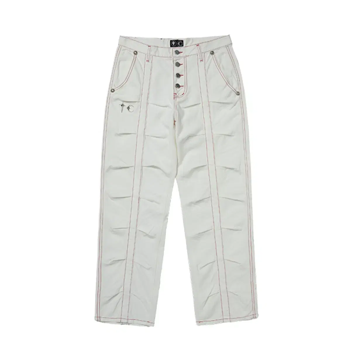 떠그클럽 Line GOB Pants white