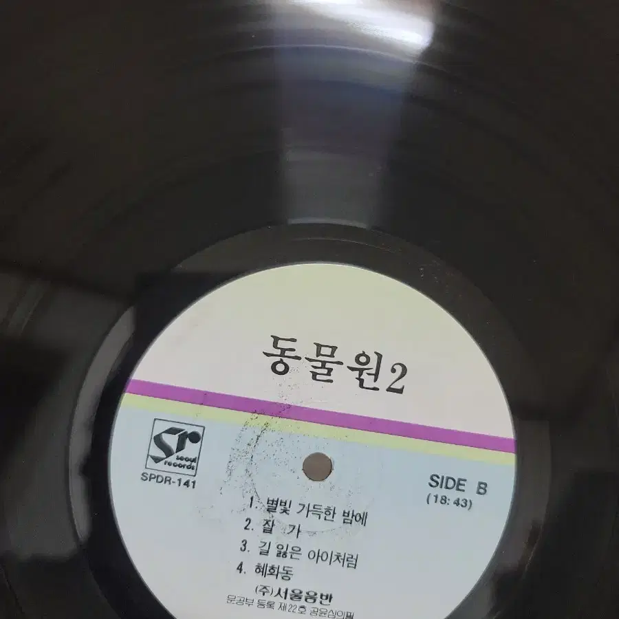 동물원 2집 lp 초반