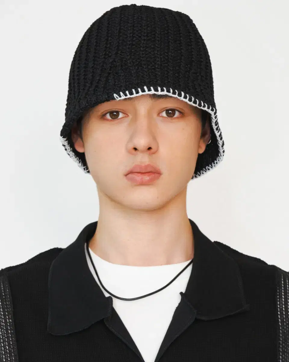 레씨토 Smock Paper Knit Bucket Hat_[Black]