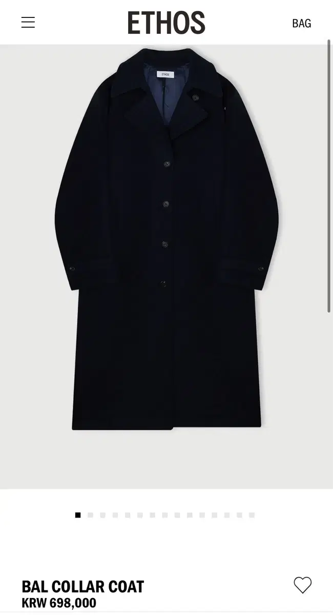 에토스 발카라코트 bal collar coat 새상품