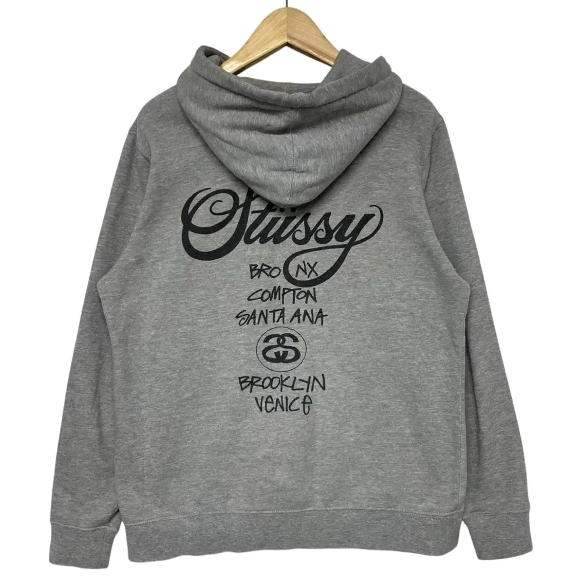 스투시 Stussy 월드투어 후드티 그레이