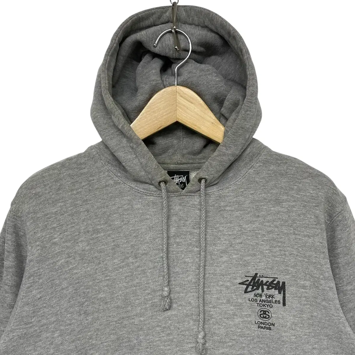 스투시 Stussy 월드투어 후드티 그레이