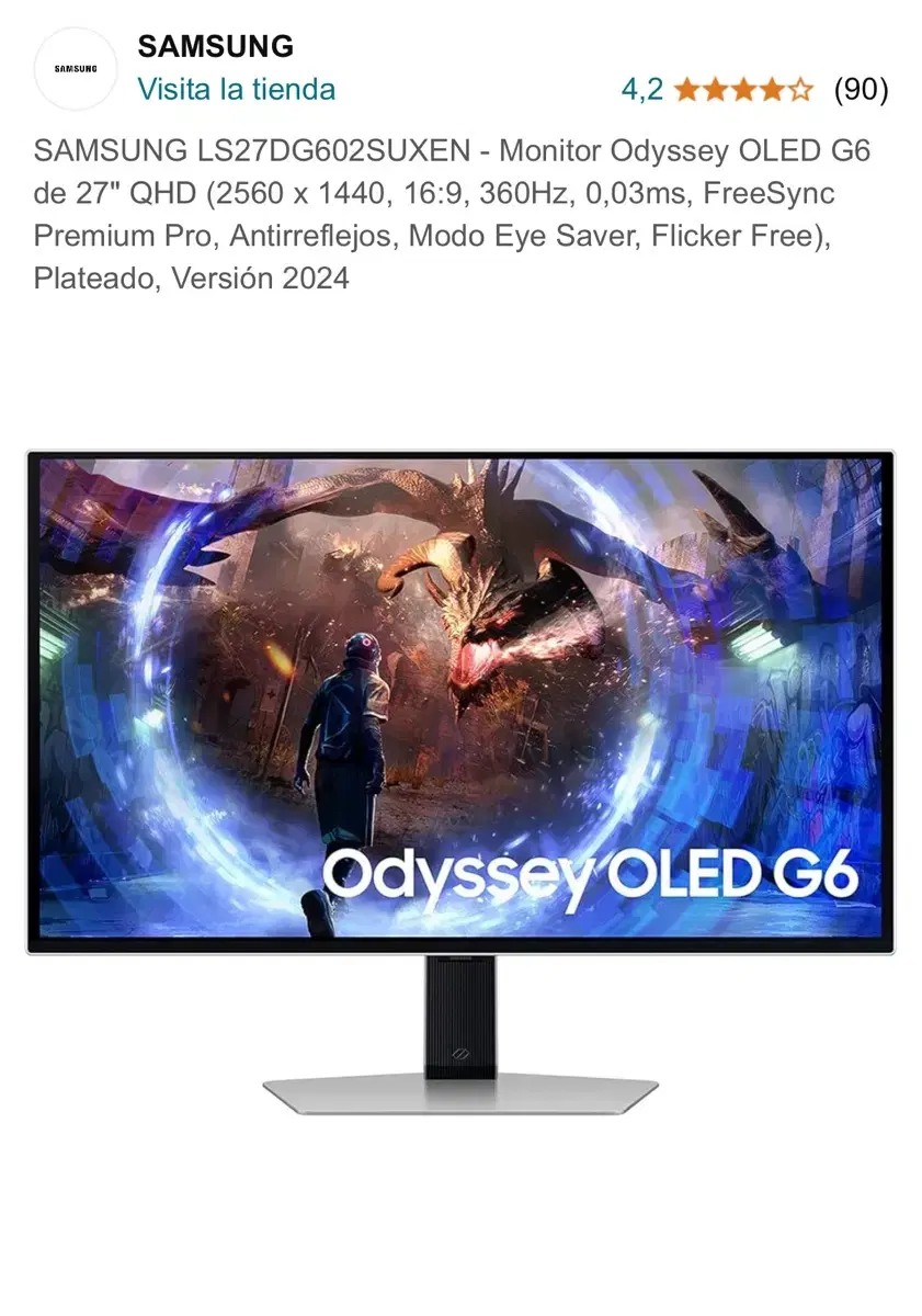 삼성 오디세이 OLED G6 27인치 360hz 미개봉 새제품