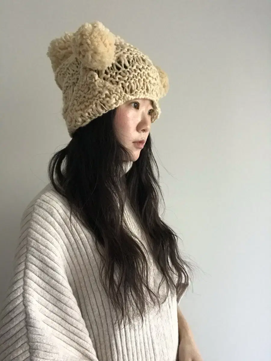 vintage pom-pom beanie