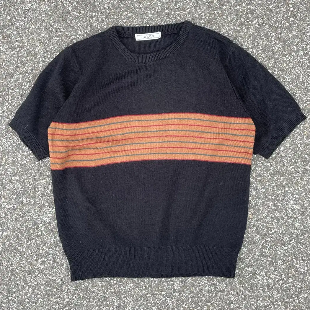 GAVOL stripe Kint T-shirt