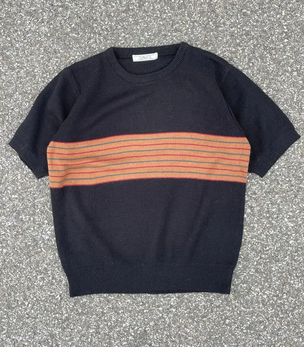 GAVOL stripe Kint T-shirt