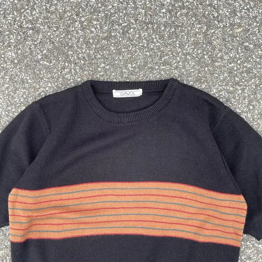 GAVOL stripe Kint T-shirt