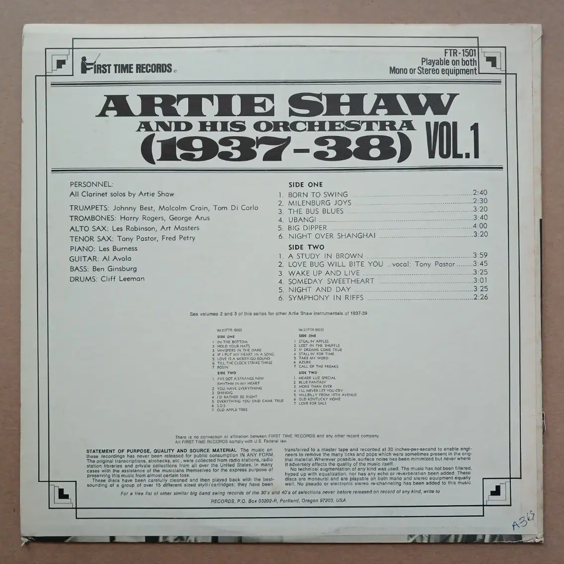 LP artie shaw