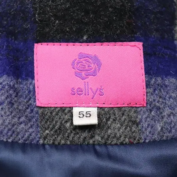 y706 sellys 망또식 체크 울코트 울50 여55-66/창고갤러리