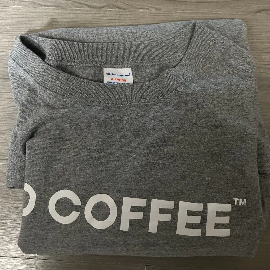 노커피 No coffee X 챔피언 롱슬리브 티셔츠 그레이 XL