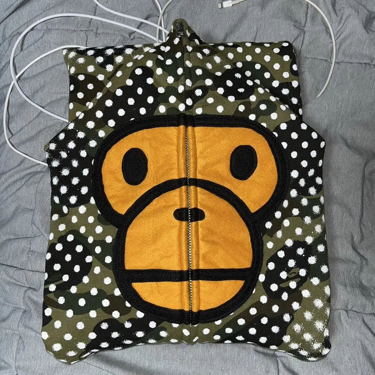 XL) Bape X joshua Bides Milo Face Full Zip Hood