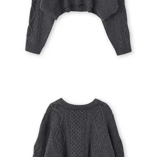 ReL 리엘 Cable crop wool knit (gray)