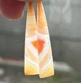 14kgf 오렌지 레이스 마노 귀걸이 참