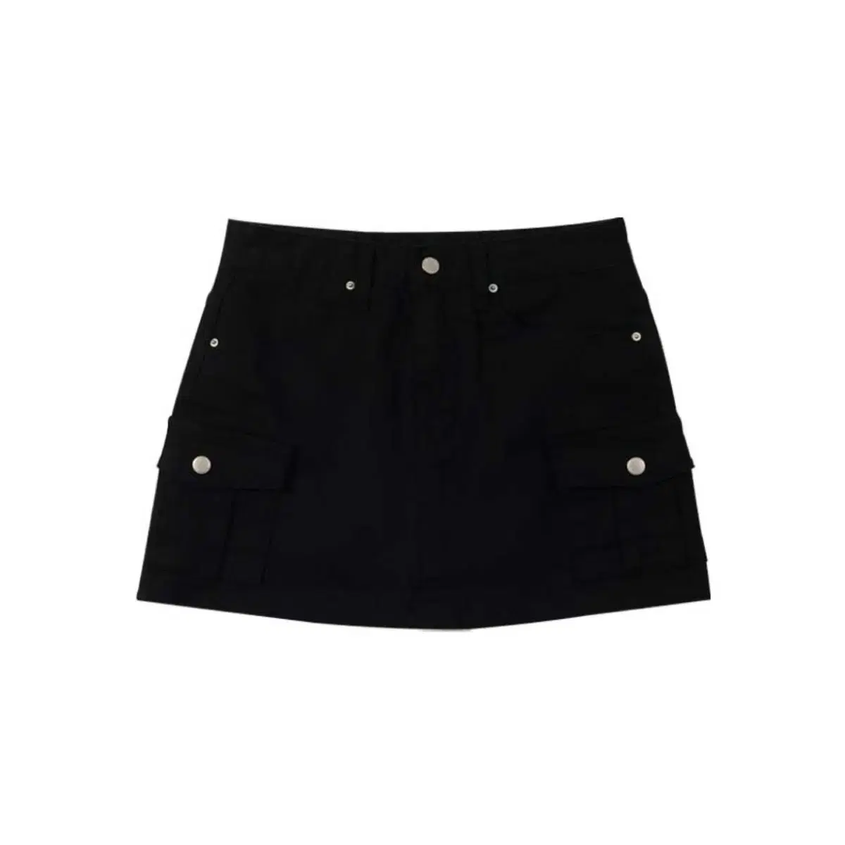 애즈온 사이드 포켓 카고 스커트 블랙 pocket cargo skirt