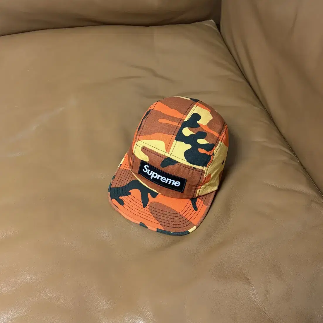 Supreme 슈프림 카모 캠프캡 모자 (Camo Orange)