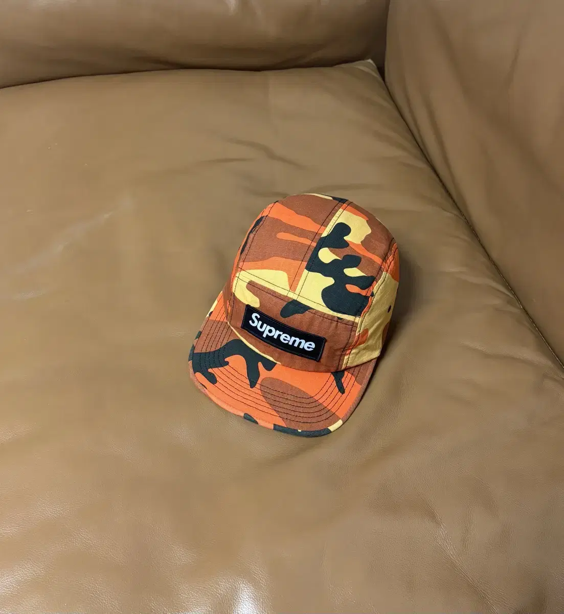 Supreme 슈프림 카모 캠프캡 모자 (Camo Orange)