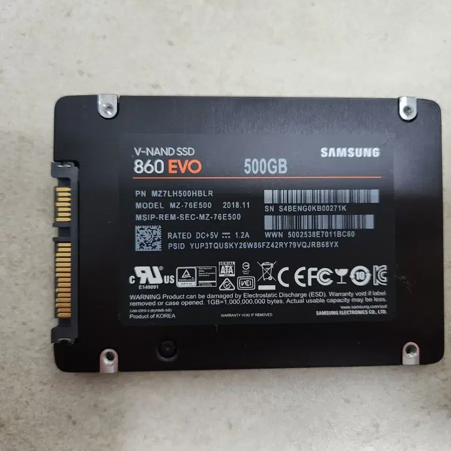 삼성 ssd sata 2.5형 860 evo 팝니다