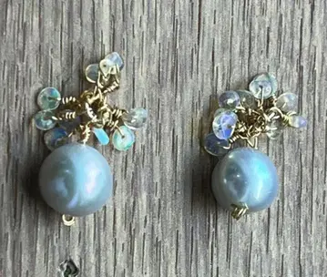 14kgf 내추럴 그레이펄 귀걸이 참