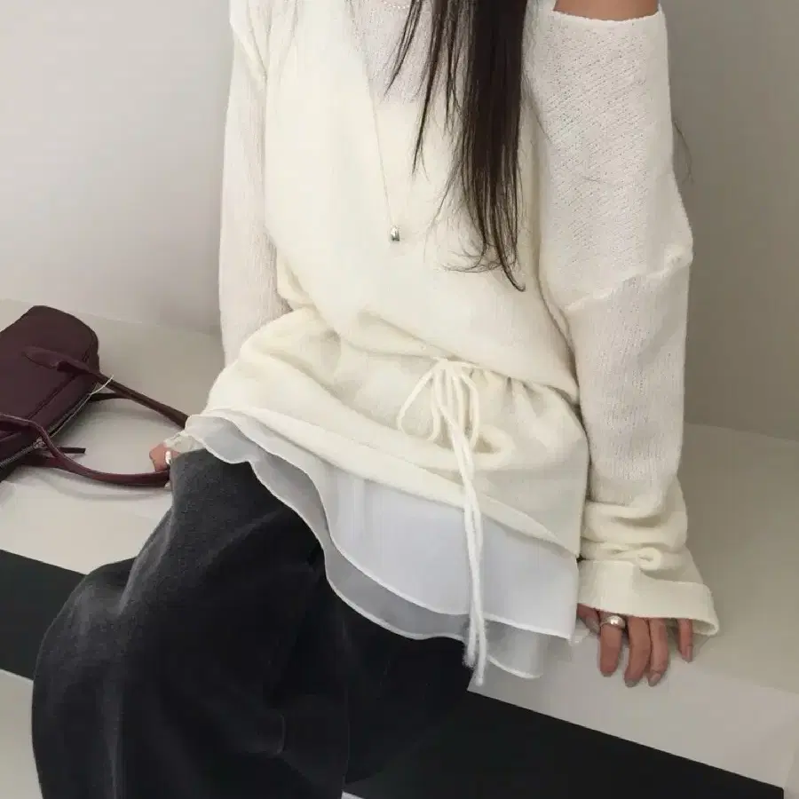 에테블루 unbalanced knit (ivory)