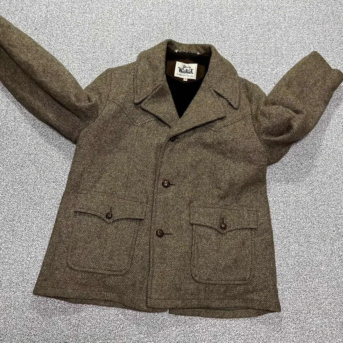 60s Woolrich USA 울리치 안감 퍼 글렌 체크 코트(46)