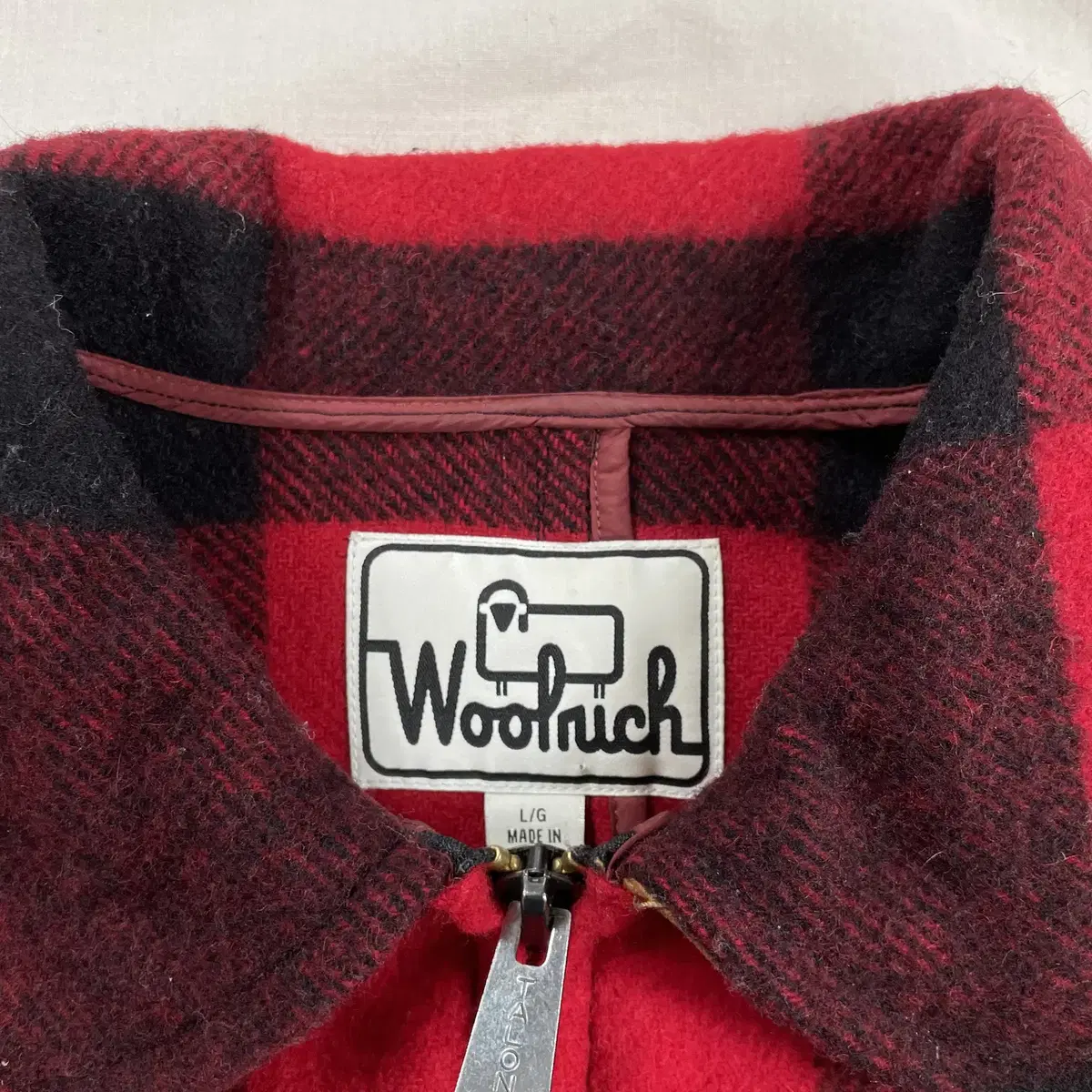 Woolrich 60's 울리치 버팔로 체크 울 코트 L