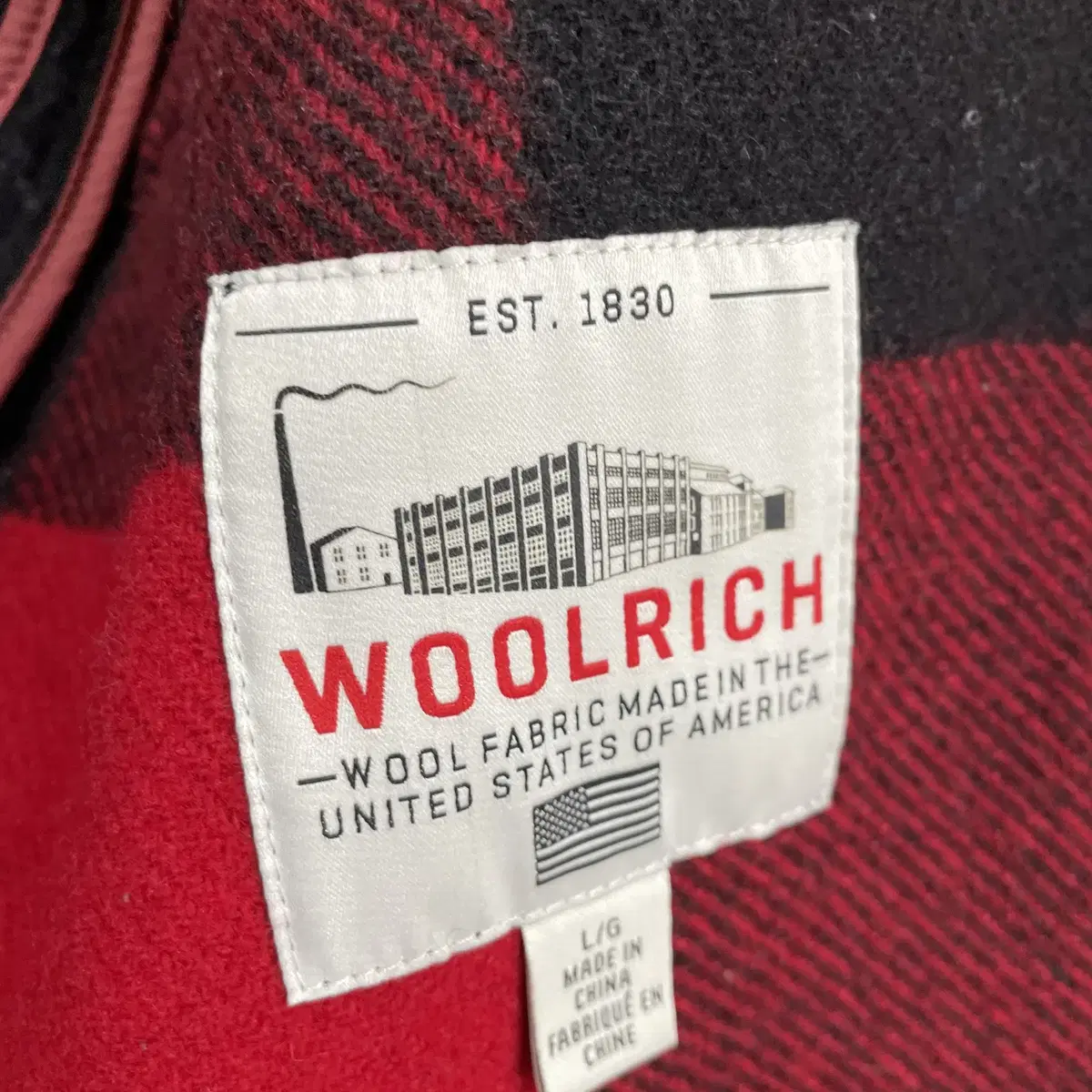 Woolrich 60's 울리치 버팔로 체크 울 코트 L