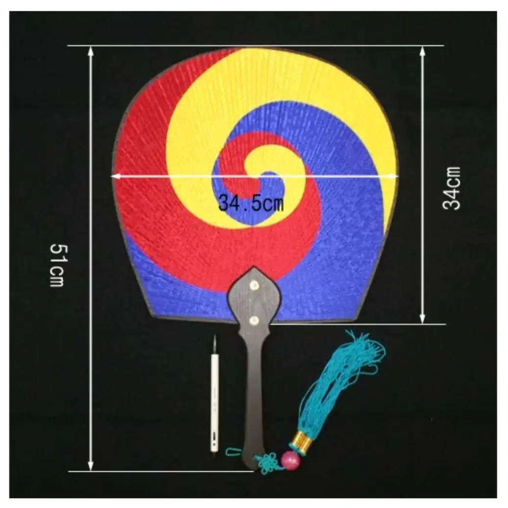 태극소원선 실크 부채 총28개 총길이51cm