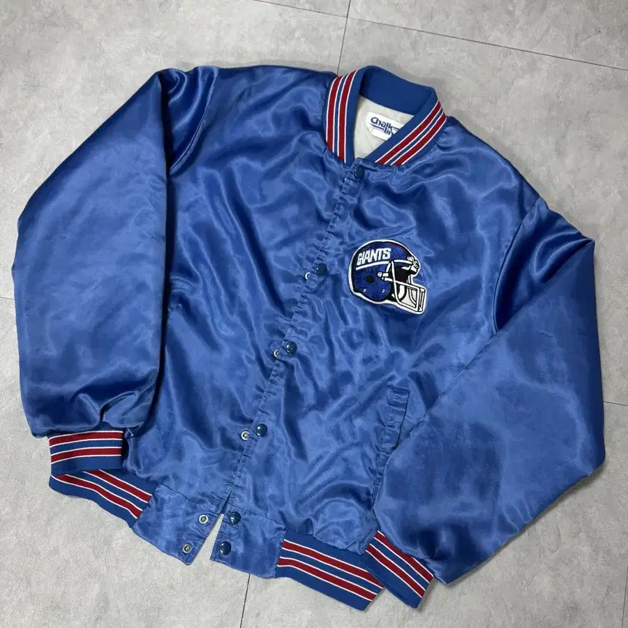 80s Chalk Line og NFL 자이언츠 백로고 사틴 점퍼L