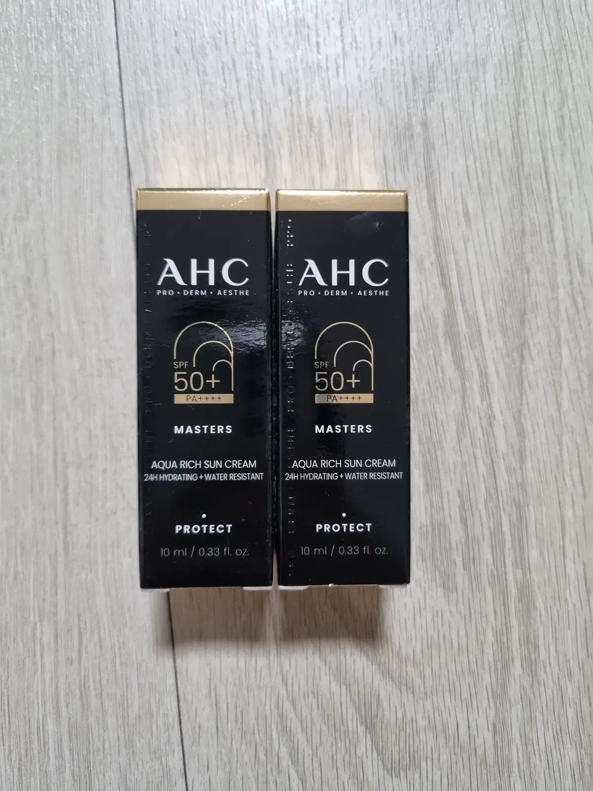 AHC 마스터즈 아쿠아 리치 선크림(새상품/10ml+10ml